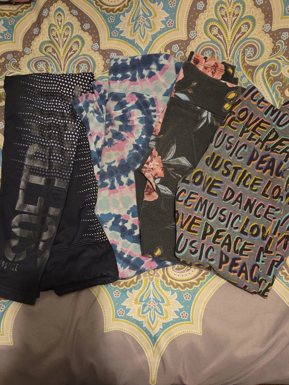Justice Kids Legging Bundle - Black, Blue, Pink, Gray & Multicolor Prints